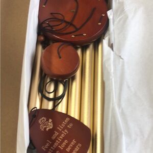 Wood and Gold Wind Chimes